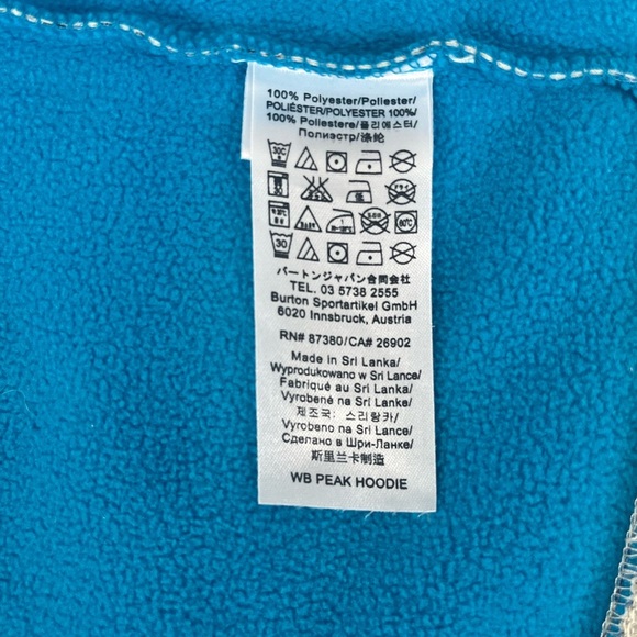 Burton Dry Ride Full Zip Hoodie Sweatshirt. Women’s Small Blue Multicolor - Picture 6 of 11